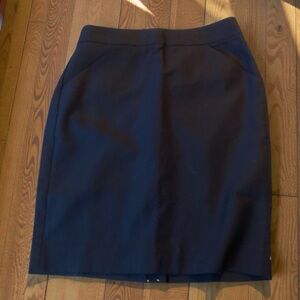 J. Crew Navy Pencil Skirt Size 4 NWT Career Office 100% Cotton Pockets